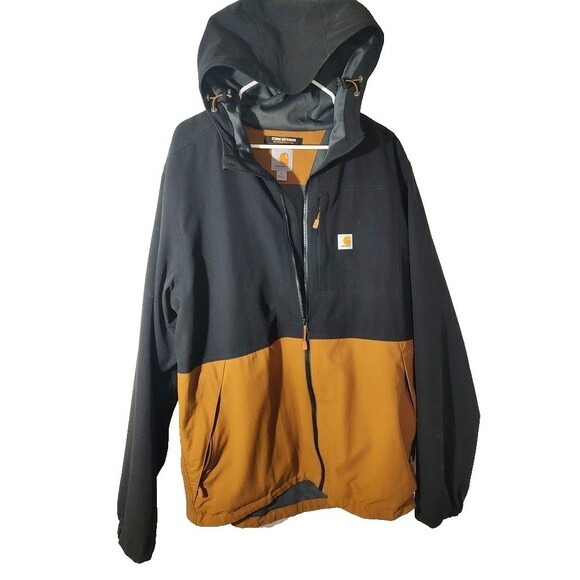 Carhartt Storm  Defender Hooded Jacket  2 Tone Sz L Tall Tan  Windbreaker - Picture 1 of 7